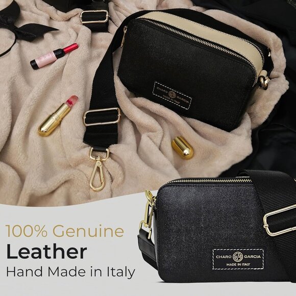 Leather Crossbody Bag for Women Italian Handmade Small Purse Organizer - Picture 7 of 7